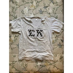 Sigma Kappa V-neck Letters Tee
